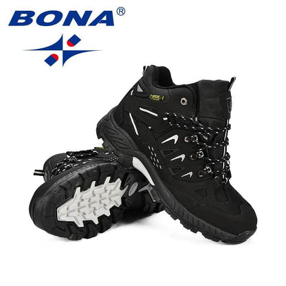 BONA New Classics Style Men Hiking Shoes Action Leather Men Athletic Shoes Lace Up Outdoor Men Jogging Sneakers Free Shipping - Touchy Style