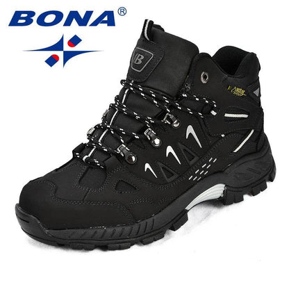 BONA New Classics Style Men Hiking Shoes Action Leather Men Athletic Shoes Lace Up Outdoor Men Jogging Sneakers Free Shipping - Touchy Style