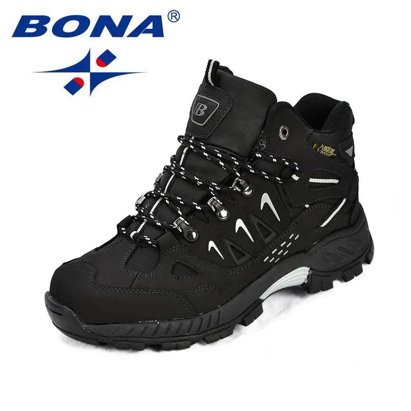 BONA New Classics Style Men Hiking Shoes Action Leather Men Athletic Shoes Lace Up Outdoor Men Jogging Sneakers Free Shipping - Touchy Style