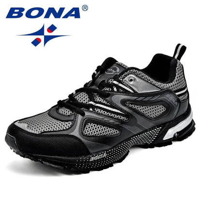 BONA New Arrival Classics Style Men Running Shoes Cow Split Mesh Men Sport Shoes Lace Up Outdoor Jogging Shoes Free Shipping - Touchy Style