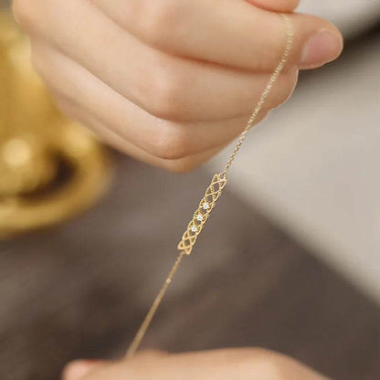 S925 Sterling Silver Plating 14K Gold Light Luxury Retro Hollow Zircon Bracelet For Womne Sweet Jewelry Gift - Touchy Style