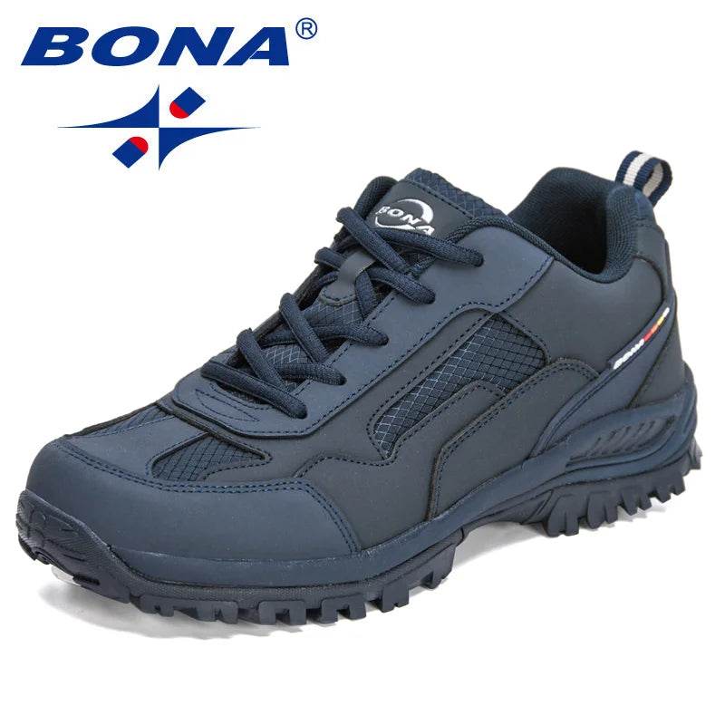 BONA New Designers Non-slip Wear-resistant Breathable Hiking Shoes Men Outdoor High-quality Jogging Walking Shoe Mansculino - Touchy Style