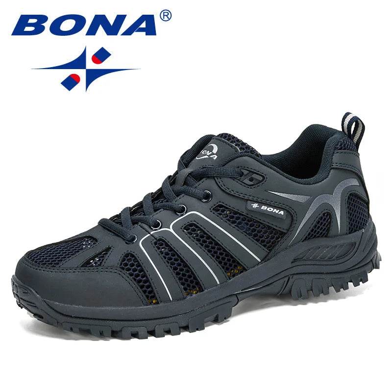 BONA New Arrival Mesh Running Shoes Men Trendy Sneaker Non-Slip Wear-Resistant Outdoor Walking Men Sport Shoes Comfortable - Touchy Style