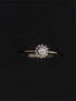 925 Sterling Silver Korean Version Simple Sunflower Ring For Women Pavé Crystal Fashion 14k Gold Plating Jewelry Gift - Touchy Style