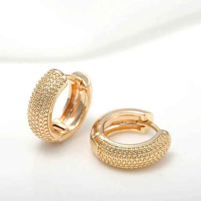 Geometric Circle Round Hoop Earrings Charm Jewelry - E284 - Touchy Style
