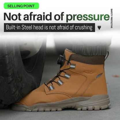Waterproof Men Boots Rotating Buttons Safety Shoes Men Puncture-Proof Work Boots Steel Toe Shoes Light Indestructible Shoes - Touchy Style