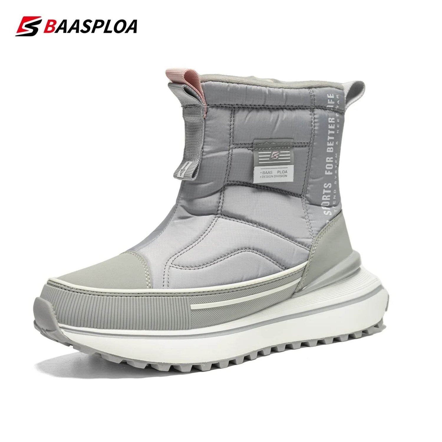 Baasploa Women Winter Snow Boots Leather Waterproof Ankle Boots for Men Fashion Plush Warm Walking Shoe Anti Slip Wear-Resistant - Touchy Style