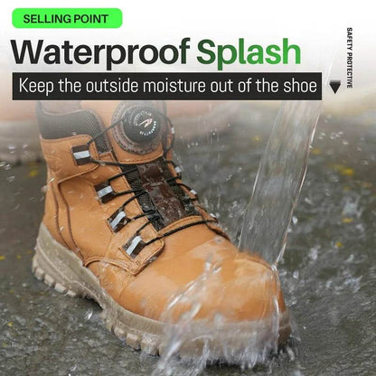 Waterproof Men Boots Rotating Buttons Safety Shoes Men Puncture-Proof Work Boots Steel Toe Shoes Light Indestructible Shoes - Touchy Style