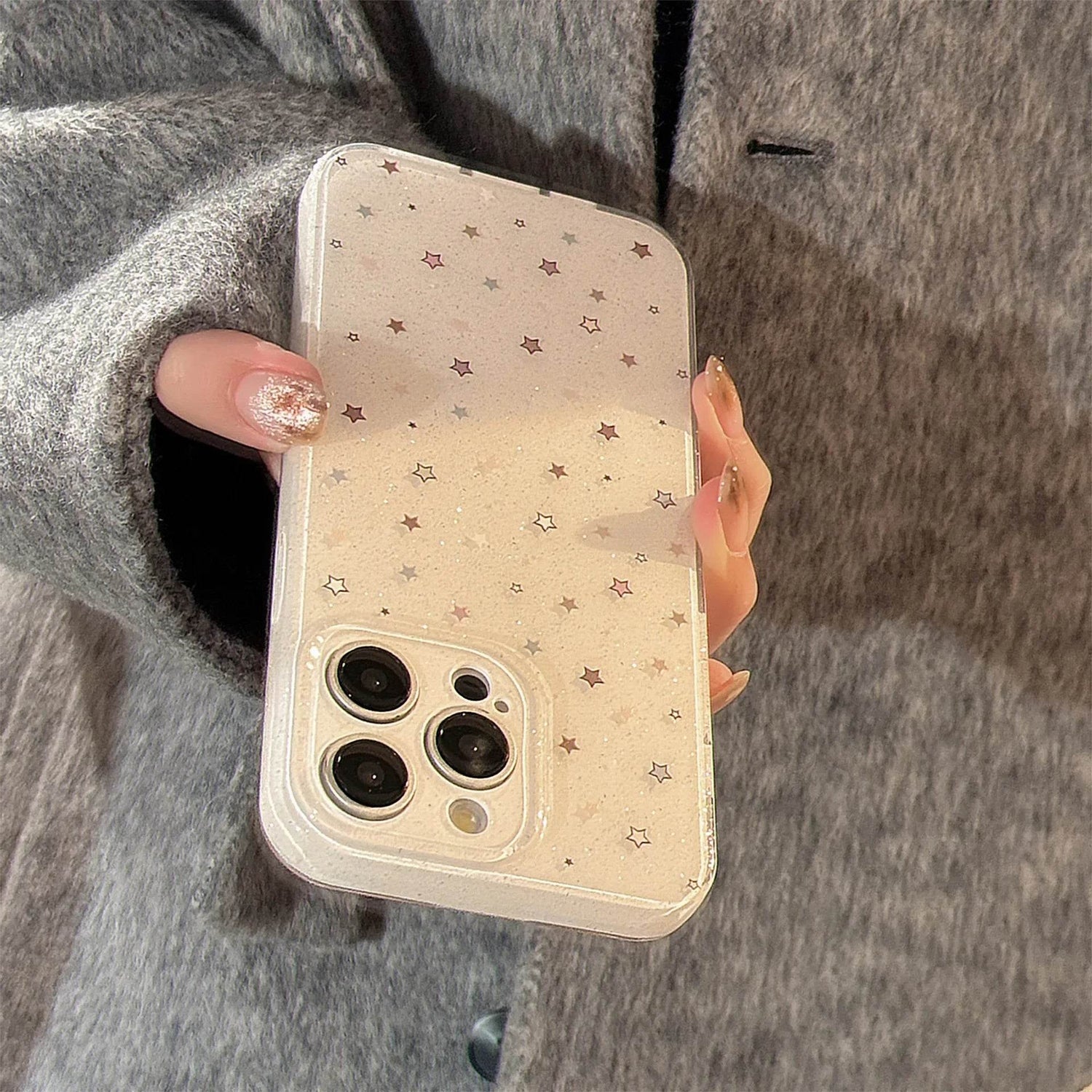 Cute Phone Cases For iPhone 16, 15, 14, 13, 12 Pro Max - Fairy Starry Sky - Glitter Art Back Cover - IC9340 - Touchy Style