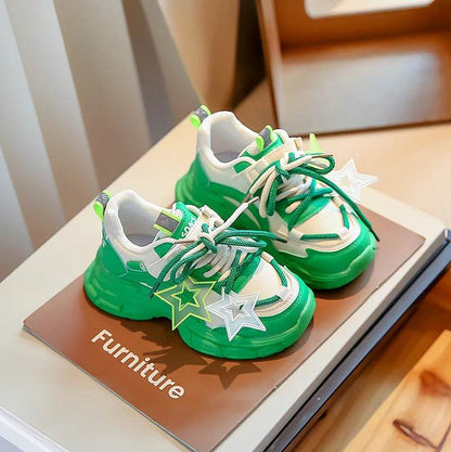 Star Shape Decos Stylish Children Casual Sneaker Comfortable Non-slip Jogging Shoes Child Chunky Sneakers for Girls Kids H02019 - Touchy Style