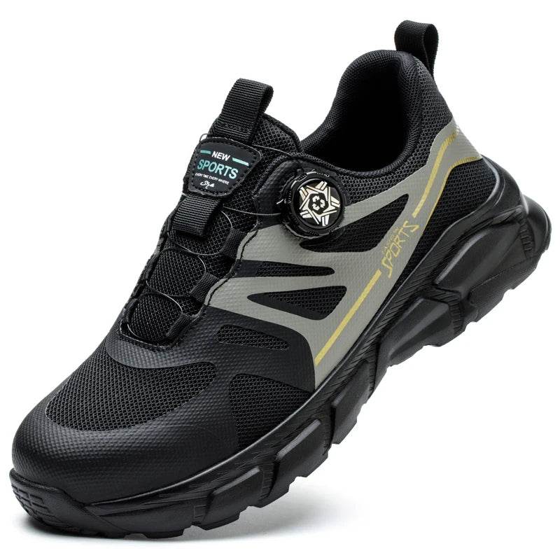 Rotating Button Men Shoes Security Sneakers Steel Toe Shoes Puncture-Proof work Shoes Anti-smash Sport Safety Shoes Protective - Touchy Style