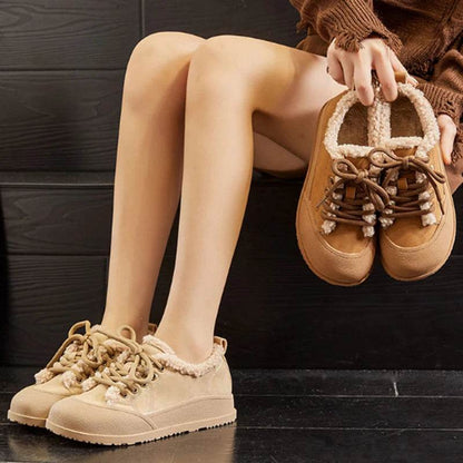JOZHAMTA 2025 News Women Ankle Boots Kid Suede Snow Boots Warm Wool Short Sneakers Winter Low Heel Shoes Size 35-40 - Touchy Style