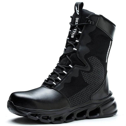 Safety Boots Men Puncture-Proof Work Boots Steel Toe Shoes Mid-Calf Boots Outdoors Combat Boots Protective Shoes Indestructible - Touchy Style