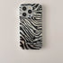 Cute Phone Cases iPhone 16, 15, 14, 13 Pro Max - Double Layers Zebra Pattern - Black Heart Wrist Chain - PC1420 - Touchy Style