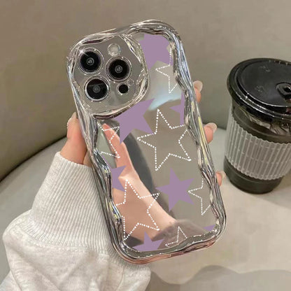Cute Phone Cases For iPhone 11, 12 Pro, 13, 14 Pro Max, and 14 Plus - Plating Sliver, StarS, 3D Heart, Bow Keychain - TSP375