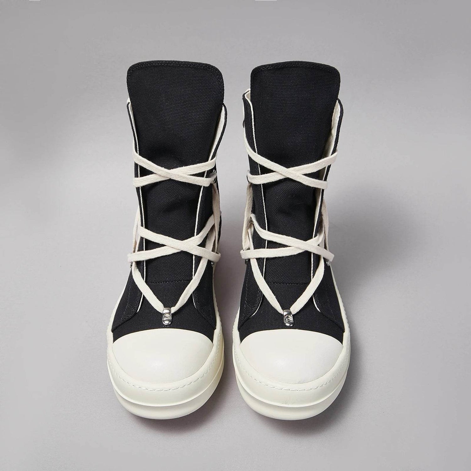 Brand Women Sneaker Casual High Top Lace Up Men Shoe Pentagram Black ricks Luxury Designer owens Canvas Zip Flat Ankle Boot - Touchy Style