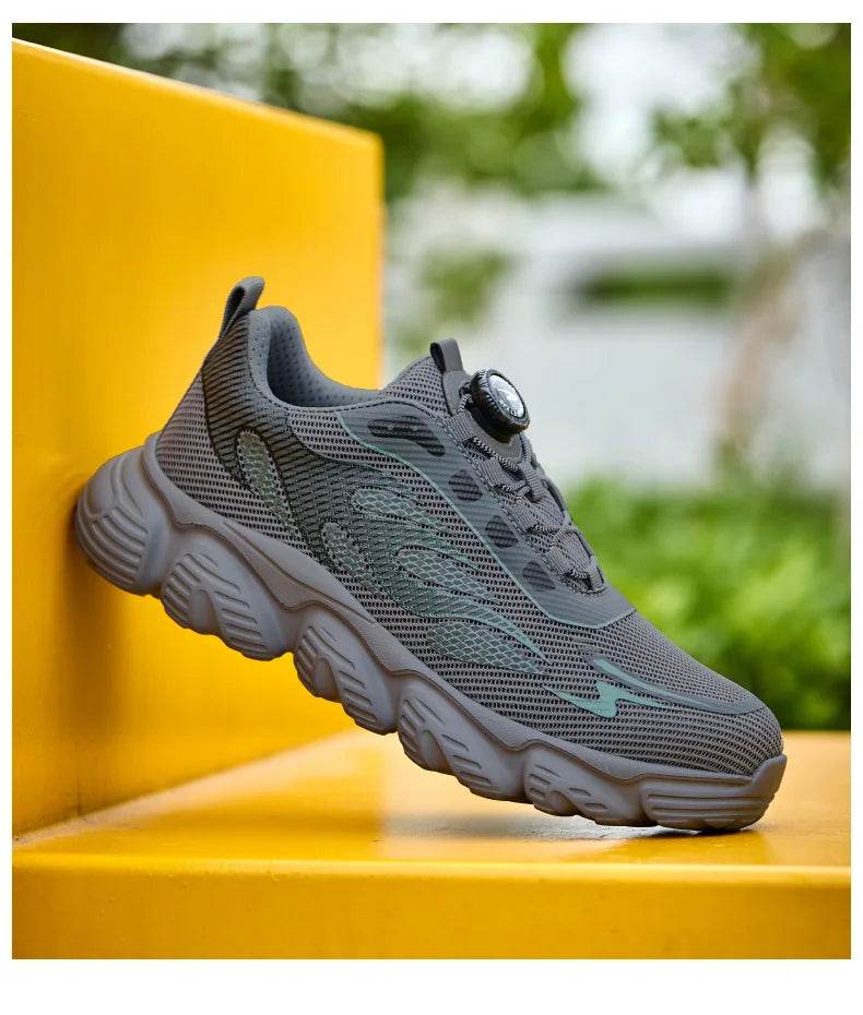 Reflective Safety Shoes Men Fashion Protective Sneakers Steel Toe Shoes Rotating Button Work Boots Men Puncture-Proof Male Shoes - Touchy Style
