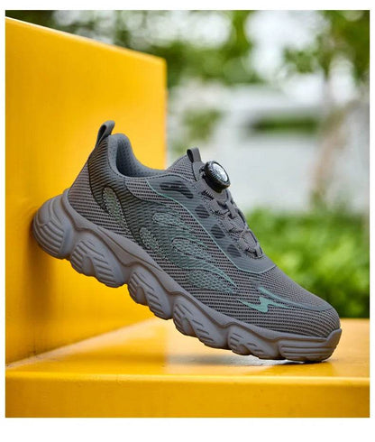 Reflective Safety Shoes Men Fashion Protective Sneakers Steel Toe Shoes Rotating Button Work Boots Men Puncture-Proof Male Shoes - Touchy Style