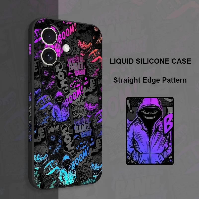 Cute Illustration Soft Phone Case for iPhone 14, 13 Pro Max, 12, 11, X, XS Max, XR, 8 Plus, 7, 6S