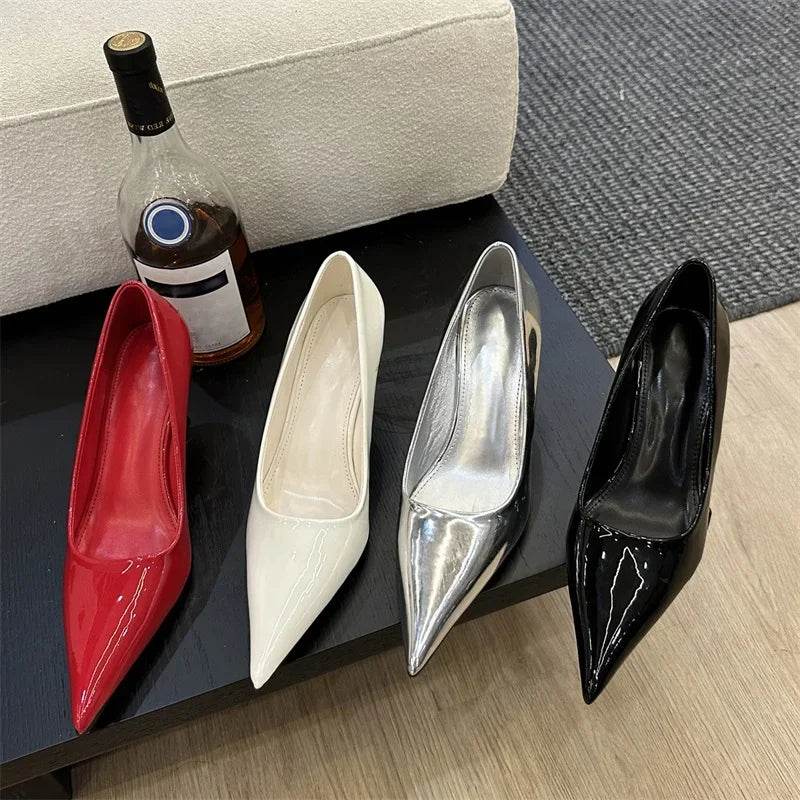 Eilyken Design Pointed Toe Wedges High Heels Women Pumps Silver Red Shoes Sexy Wedding Banquet Zapatos Mujer - Touchy Style