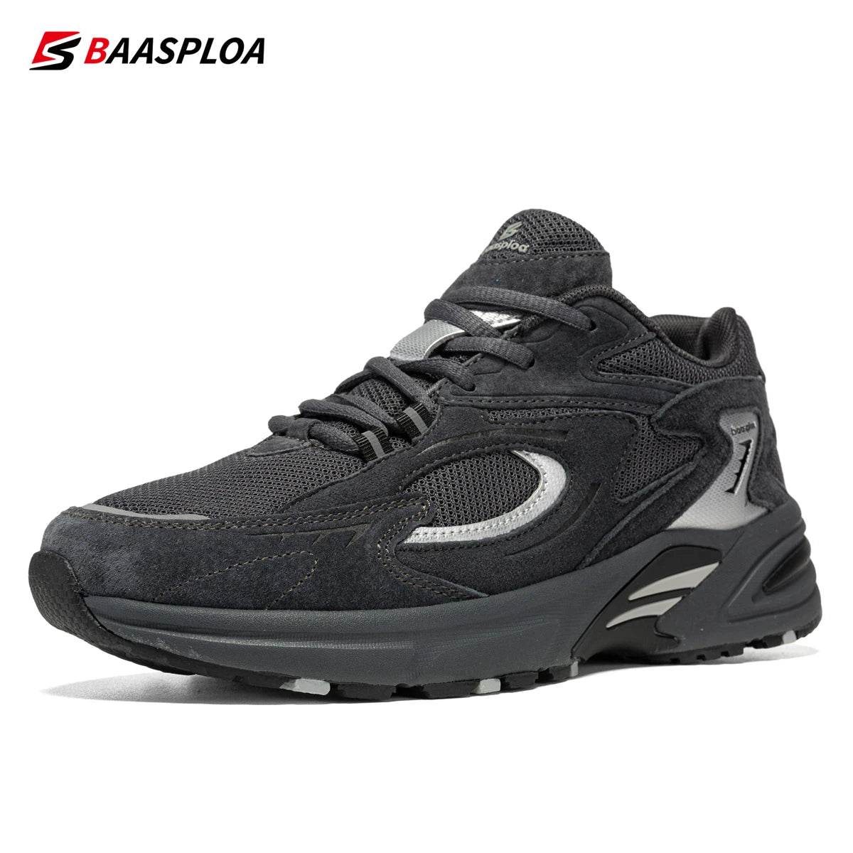 Baasploa Men Casual Sneakers Mesh Breathable Sport Shoes Male New Fashion Lace-Up Walking Shoes for Men Increase Antiskid - Touchy Style