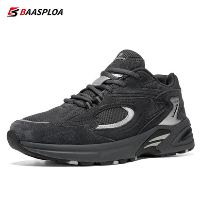 Baasploa Men Casual Sneakers Mesh Breathable Sport Shoes Male New Fashion Lace-Up Walking Shoes for Men Increase Antiskid - Touchy Style