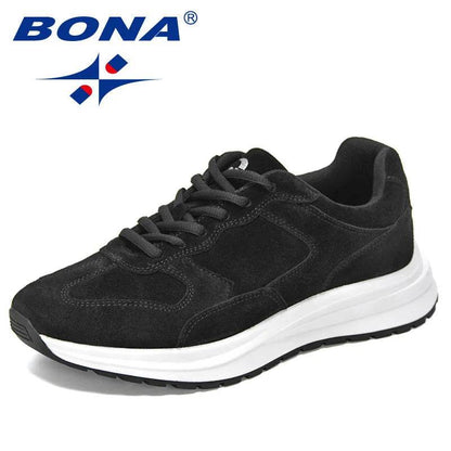BONA 2021 New Designers Suede Running Shoes Men Casaul Sneakers Light Breathable Man Vulcanized Shoes Jogging Walking Footwear - Touchy Style