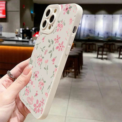 Cute Phone Cases - Flower Branch Pattern For iPhone 16, 15, 14, 13, 12, 11 Pro Max, XS, XR, 7 8 Plus - Matte Soft Silicone Bumper Cover - Touchy Style