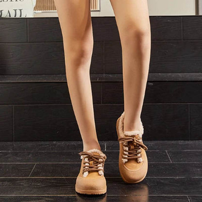 JOZHAMTA 2025 News Women Ankle Boots Kid Suede Snow Boots Warm Wool Short Sneakers Winter Low Heel Shoes Size 35-40 - Touchy Style