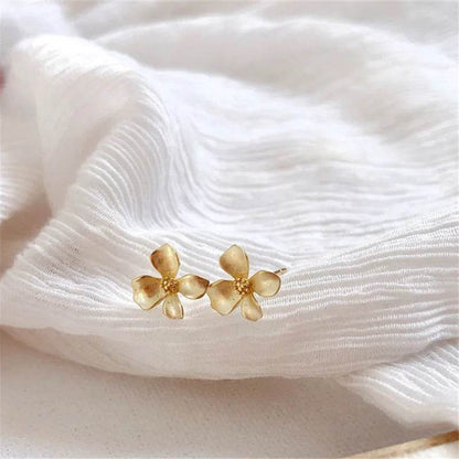 925 Sterling Silver Korean Temperament Gardenia Stud Earrings for Women Sweet Wedding Jewelry Accessories - Touchy Style
