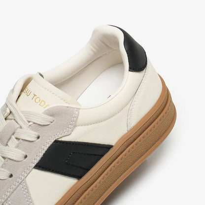BEAUTODAY Casual Sneakers Women Cow Suede Split Leather Microfiber Patchwork Shoes Lace-up Female Traniers Handmade  29768
