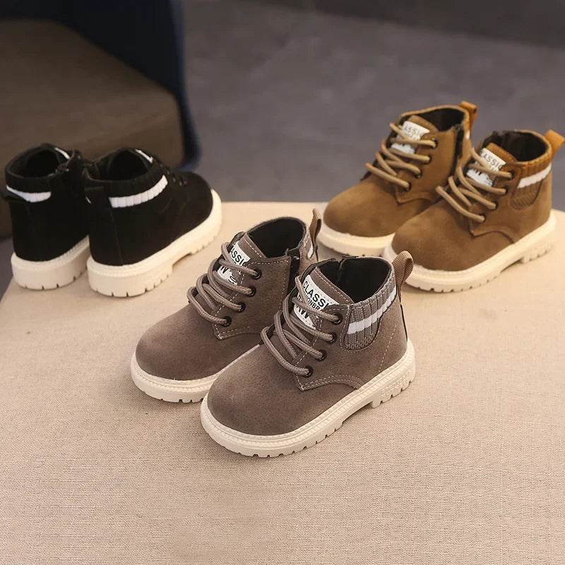 2 Style Inside Material Plush Kids Winter Boots Cotton Fabric Spring Autumn Children Shoes Baby Toddler Boys Girls Boots C10012 - Touchy Style