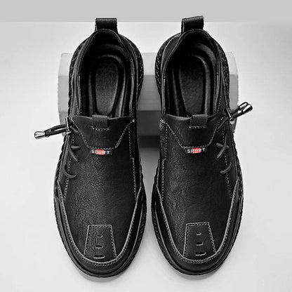 Fashion Leather Men Casual Shoes Hand-stitching Soft Mens Loafers Comfy Moccasins Breathable Slip on Driving Shoes Treking Flats - Touchy Style