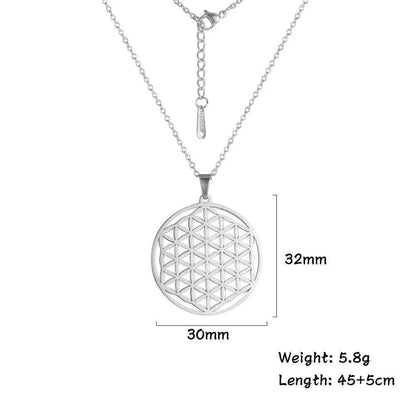 Necklaces Charm Jewelry - Stainless Steel Chain - Flower of Life - CJ0141 - Touchy Style