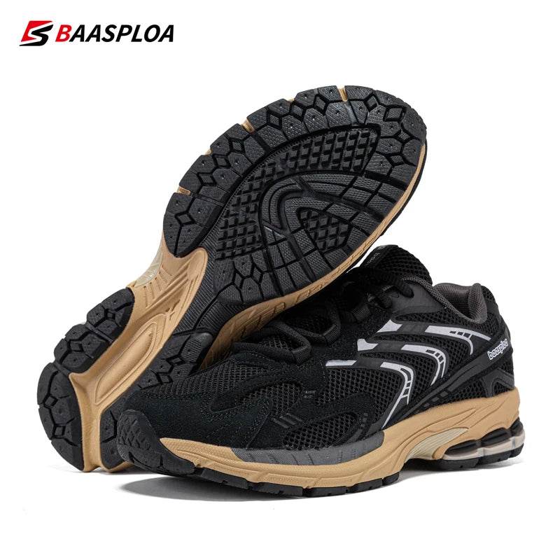 Baasploa Men Sport Shoes Classic Retro Running Shoes Male Mesh Breathable Walking Casual Sneakers Anti-Slip Wear-Resistant - Touchy Style