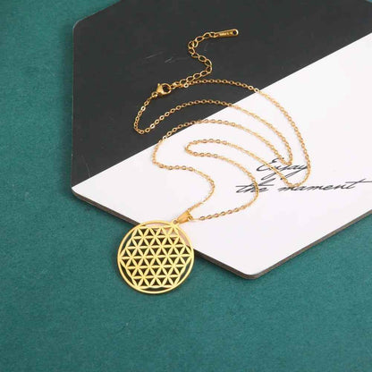 Necklaces Charm Jewelry - Stainless Steel Chain - Flower of Life - CJ0141 - Touchy Style