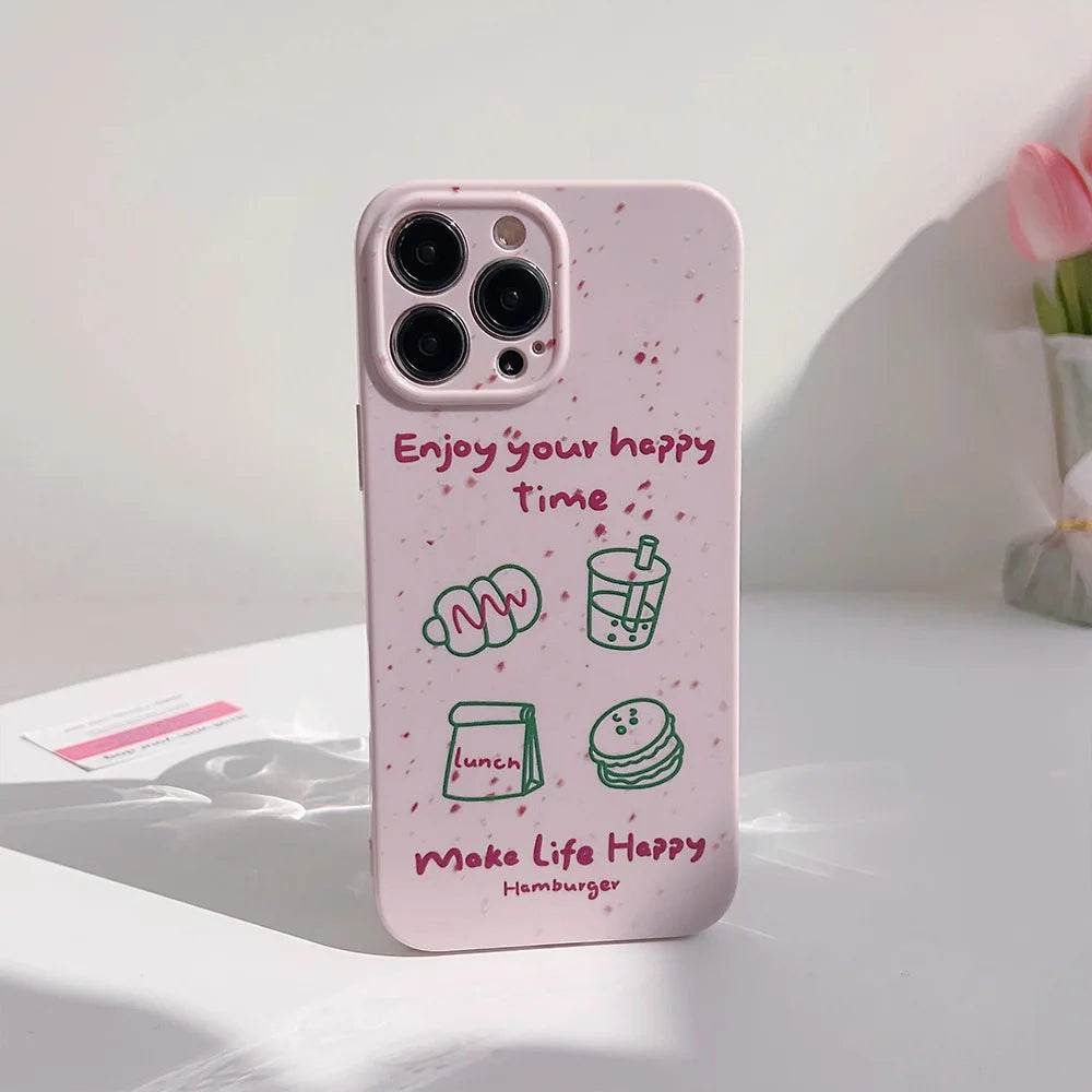 Cute Phone Cases For iPhone 16, 15, 14, 13, 12 Pro Max, 15 14 Plus - Coffee Toast Bread Dessert Art Cover - IC8480 - Touchy Style