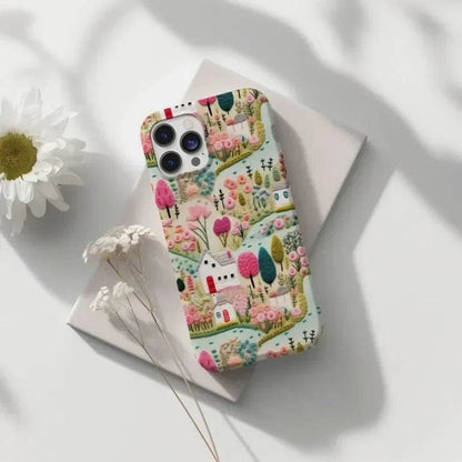 Cute Phone Cases For iPhone 16ProMax, 15, 14, 13, 12, 11 PRO, 11 Plus - Houses Botany Illustrations - Acrylic TPU Cover - IC8010 - Touchy Style