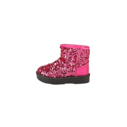 Comfortable Children Snow Boots for Girls Furry Overshoes Winter Keep Warm Soft Platform Boots Kids New Bling Party Shoes H07073 - Touchy Style
