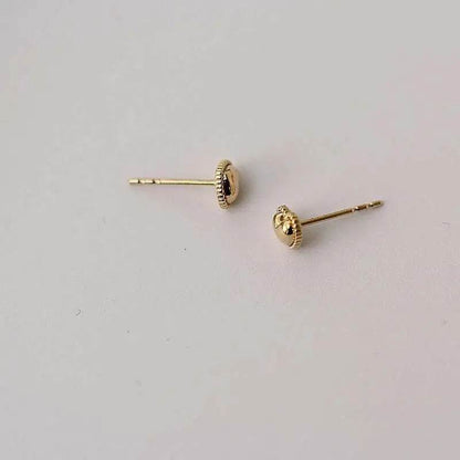 925 Sterling Silver 14k Gold Plated Stud Earrings Cute Cake Side Heart Earrings Simple Student Korean Jewelry Wholesale - Touchy Style