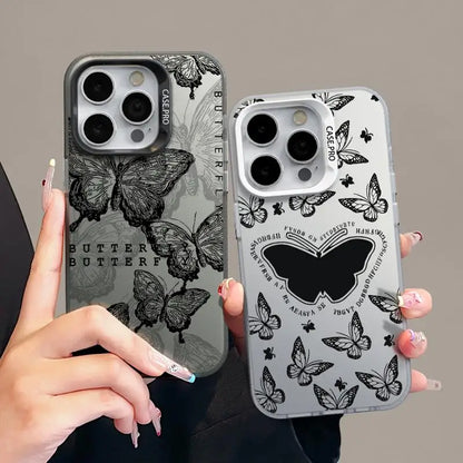 TSP34 Cute Phone Cases for iPhone 15, 14, 13, 12, 11 Pro Max, X, XS Max, XR, 7, or 8 Plus - Butterfly Leather Cover