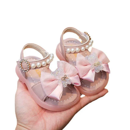 Leisure and Comfortable Baby Girl Sandals Kawaii Cartoon Bear Decos Summer Open Toe Sandals 1-4Y Girl Beach Shoes Toddler H05054 - Touchy Style
