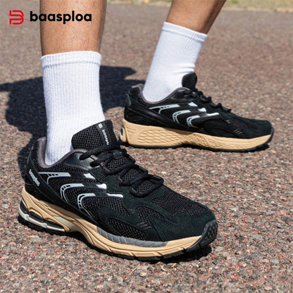 Baasploa Men Sport Shoes Classic Retro Running Shoes Male Mesh Breathable Walking Casual Sneakers Anti-Slip Wear-Resistant - Touchy Style