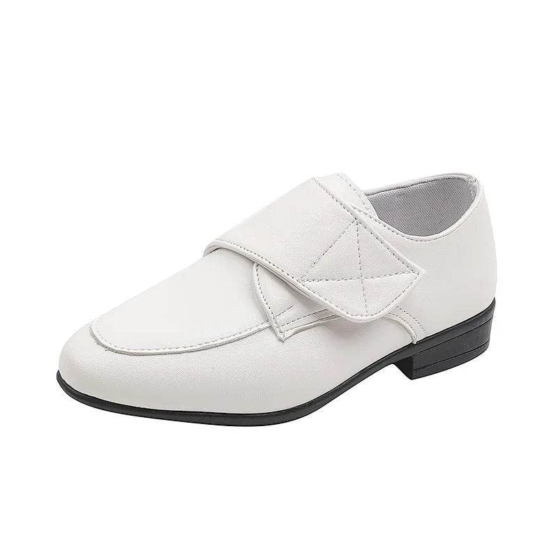 Kids Pointed Toe Wedding Party Leather Shoes Hook &amp; Loop Casual Boys Classic Versatile Low Heel Teens Loafers 2022 Spring New - Touchy Style