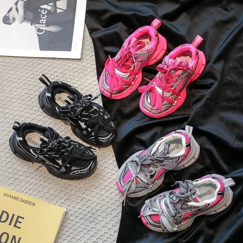 Children Tennis Shoes Autumn New Causal Fashion Kids Girl Sports Shoes Lightweight Breathable Running Sneakers for Boy Hook Loop - Touchy Style