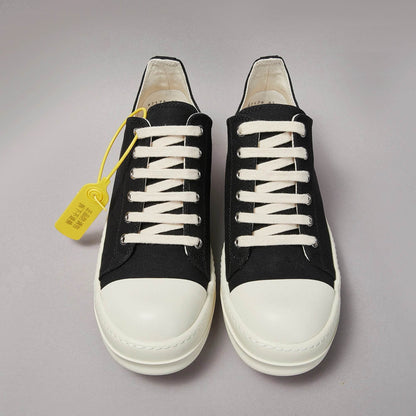 Brand Men Shoe Canvas Low Top Women Sneaker Classic Quality Round Black Lace Up Designer Luxury Thick-sole Casual Flat Shoe - Touchy Style
