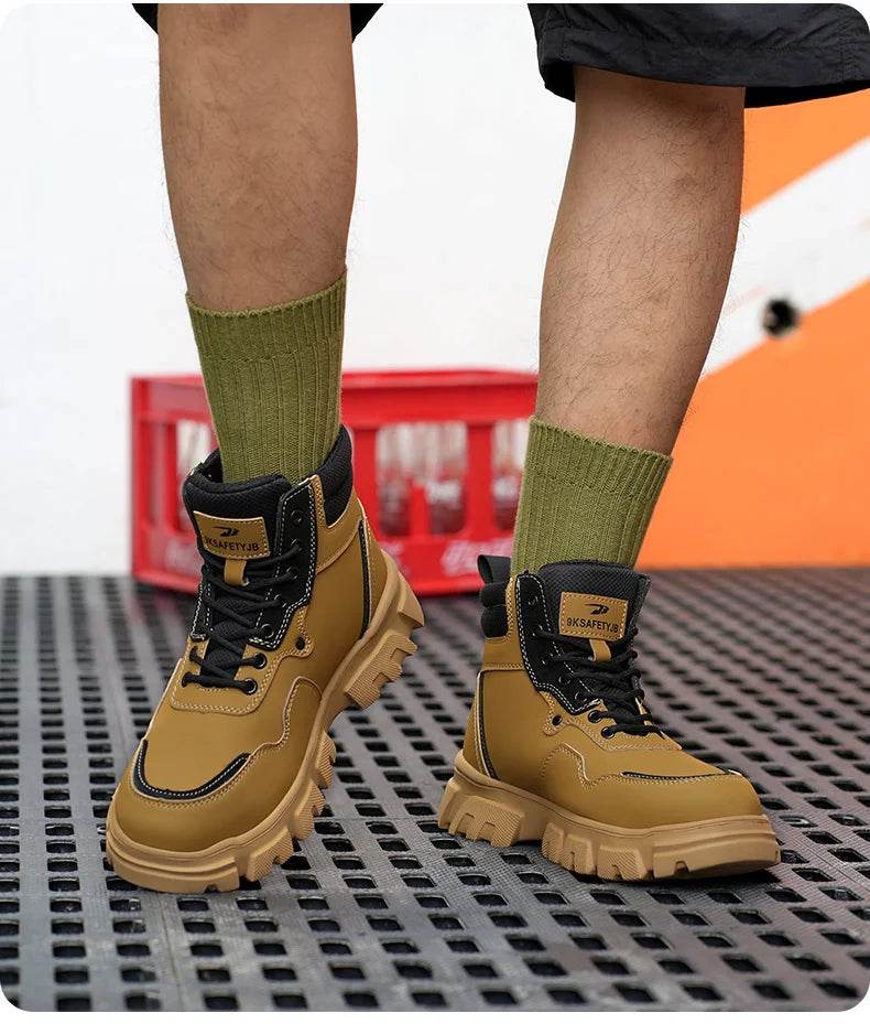 Lightweight Men Boots Steel Toe Shoes Work Sneakers Safety Boots Men Anti Scalding Welding Boots Puncture-Proof Protective Shoes - Touchy Style