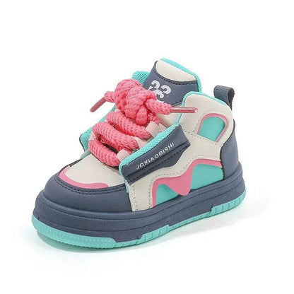 Trendy Basktball Shoes for Children Durable Non-slip High Top Mix Color tenis Shoes Kids Student Flat Heel Sport Sneakers G10301 - Touchy Style