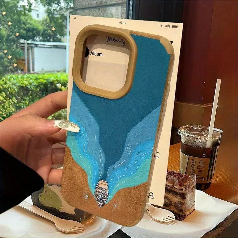 Cute Phone Cases For iPhone 11, 12, 13, 14, 15, 16 Pro Max, 11 Plus, XS, X, XR - Drive Travel Landscape Pattern - Leather Bumper Cover - Touchy Style