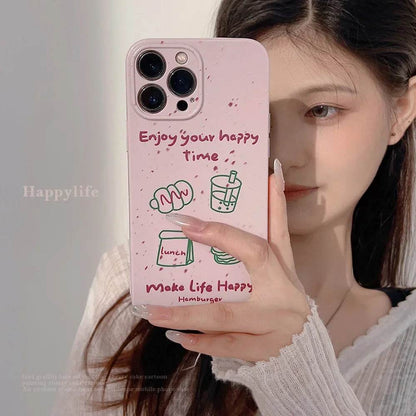 Cute Phone Cases For iPhone 16, 15, 14, 13, 12 Pro Max, 15 14 Plus - Coffee Toast Bread Dessert Art Cover - IC8480 - Touchy Style